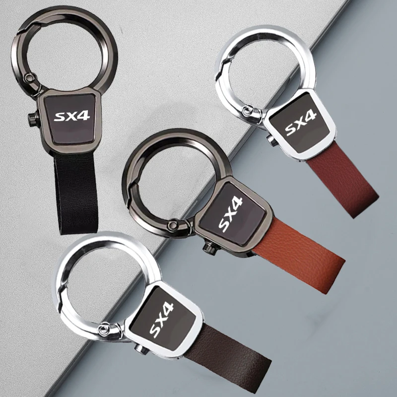 

Брелки из сплава и кожи для SX4 с логотипом 2025 для женщин и мужчин, пряжка на поясной ремень, автомобильный Стайлинг, брелки, кольца, брелок, кулон, подарки