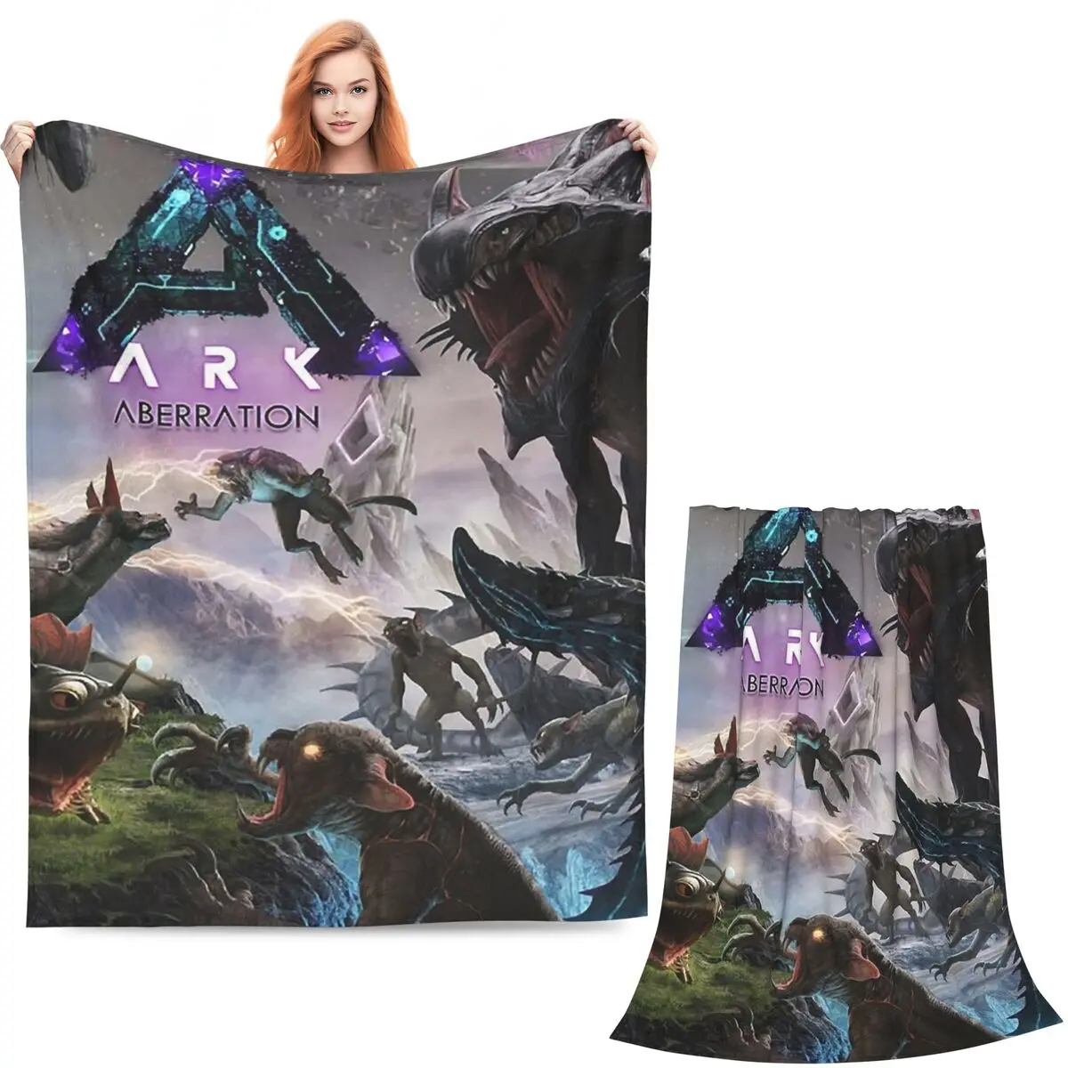 Women Men Ark Survival Evolved Aberration Poster Blanket Soft Warm Flannel Throw Blanket Plush for Bed Picnic Travel Home Couch