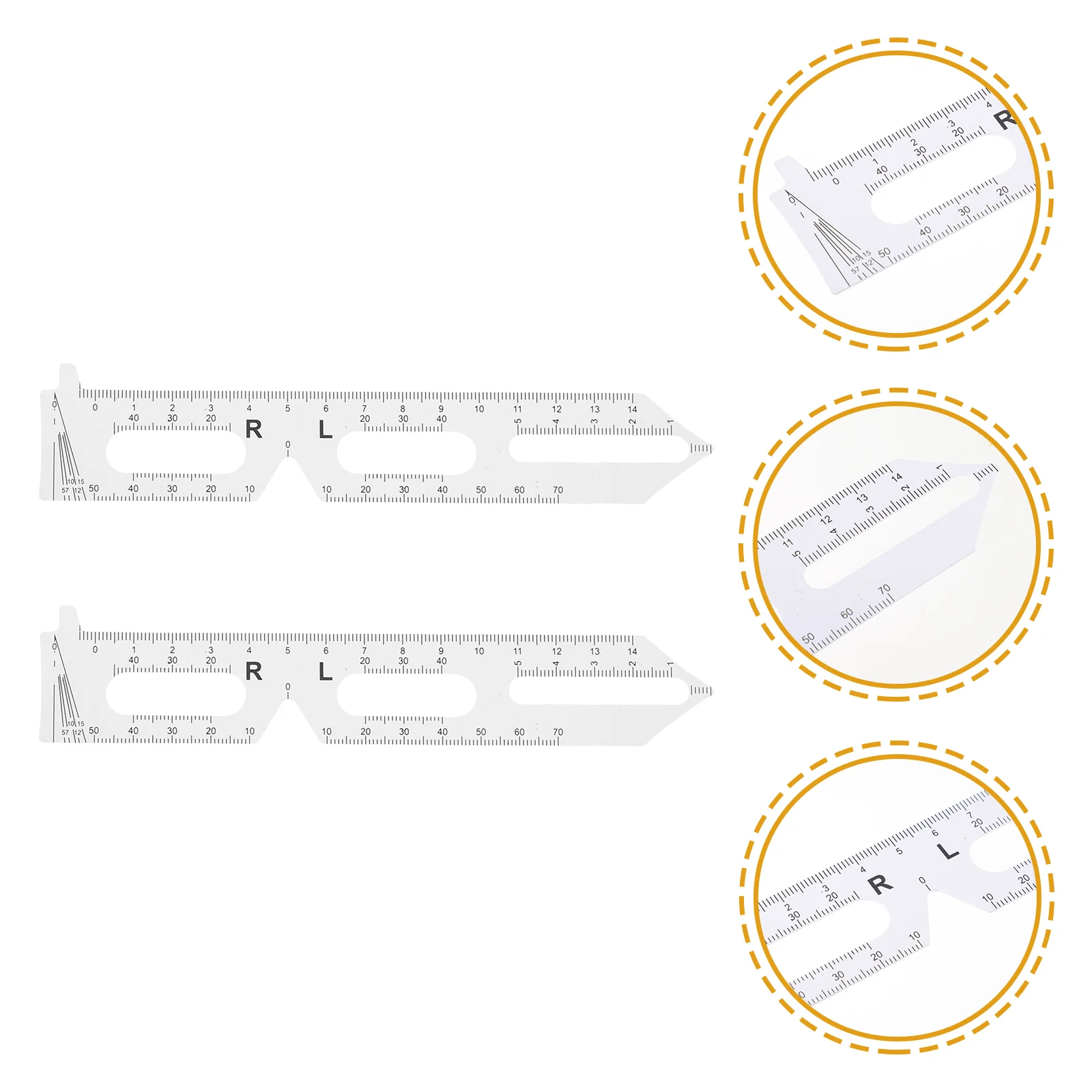 2 Pcs Eye Pupil Distance Ruler for Eyeglasses Pupillometer Optometrist Multifunction Measuring Travel