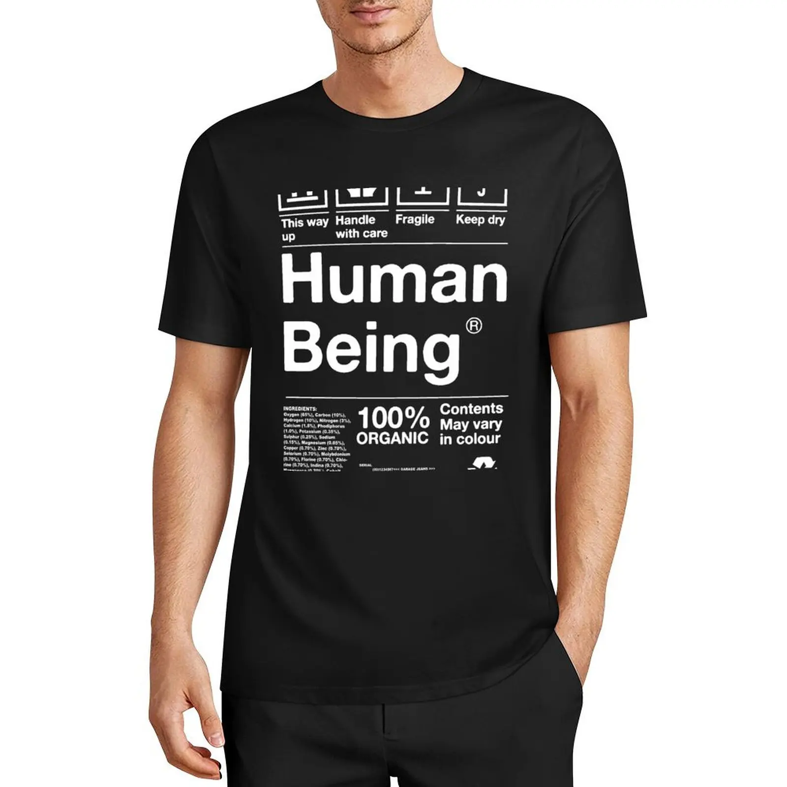 Human Being Ingredients List T-Shirt vintage clothes cute tops rapper graphic tees Short sleeve tee men