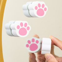 Mirror Glass Wipe Cat Claw Adhesive Cute Glass Cleaning Brush Cats Paw Shape Magic Sponge Brushes Cleaner Kitchen Faucet Bathtub