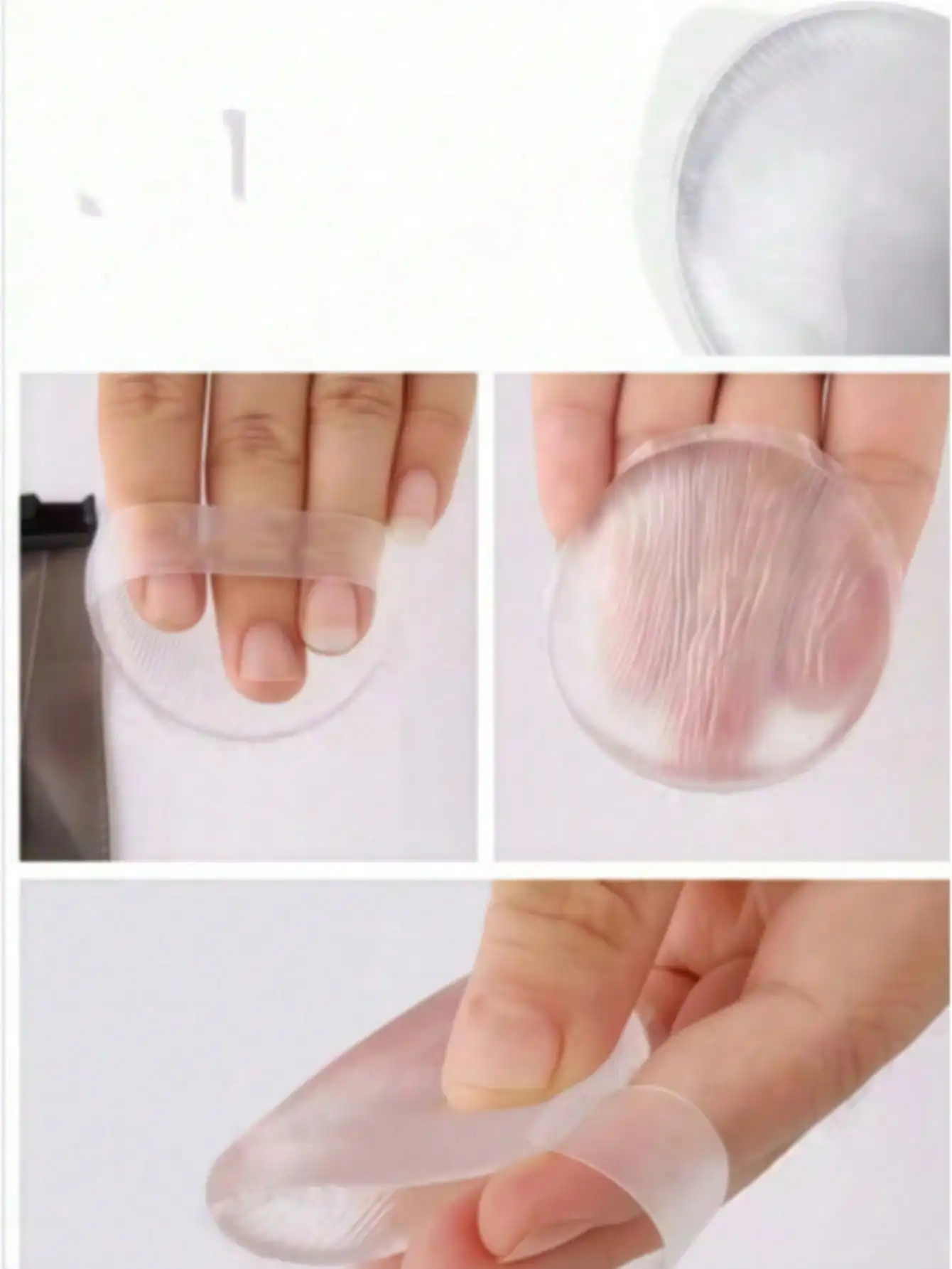Éponge de maquillage en silicone, 2/4/6 pièces, coussin cristallin non absorbant pour crème BB, applicateur transparent pour fond de teint gelée, non absorbant
