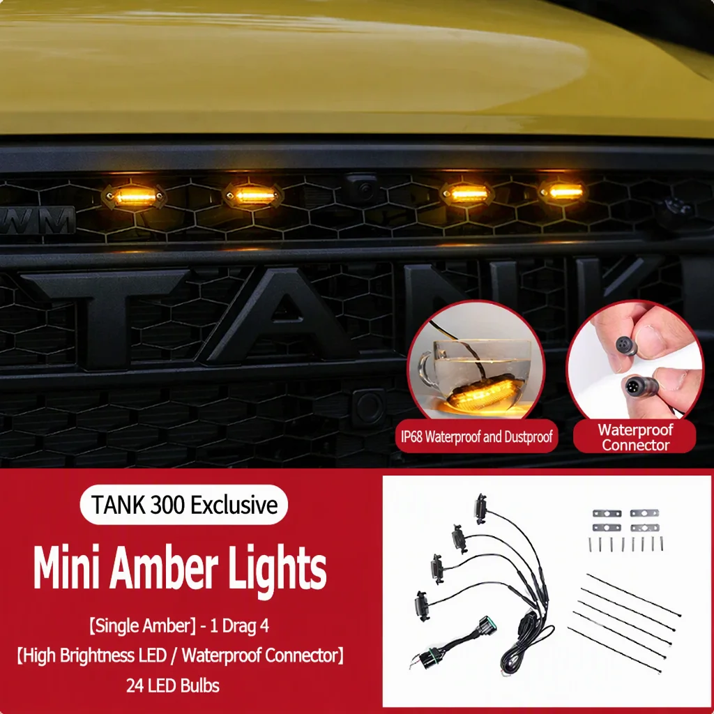 FOR 26 TANK 300 Front LED Grille Lights Running Warning Light Vehicle Specific Daytime Running Lamp