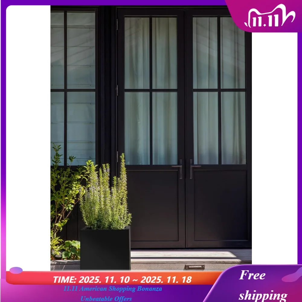 

Пластиковый кашпо Cube серии Block — большой квадратный кашпо для внутреннего или наружного патио/сада | Прочный всепогодный