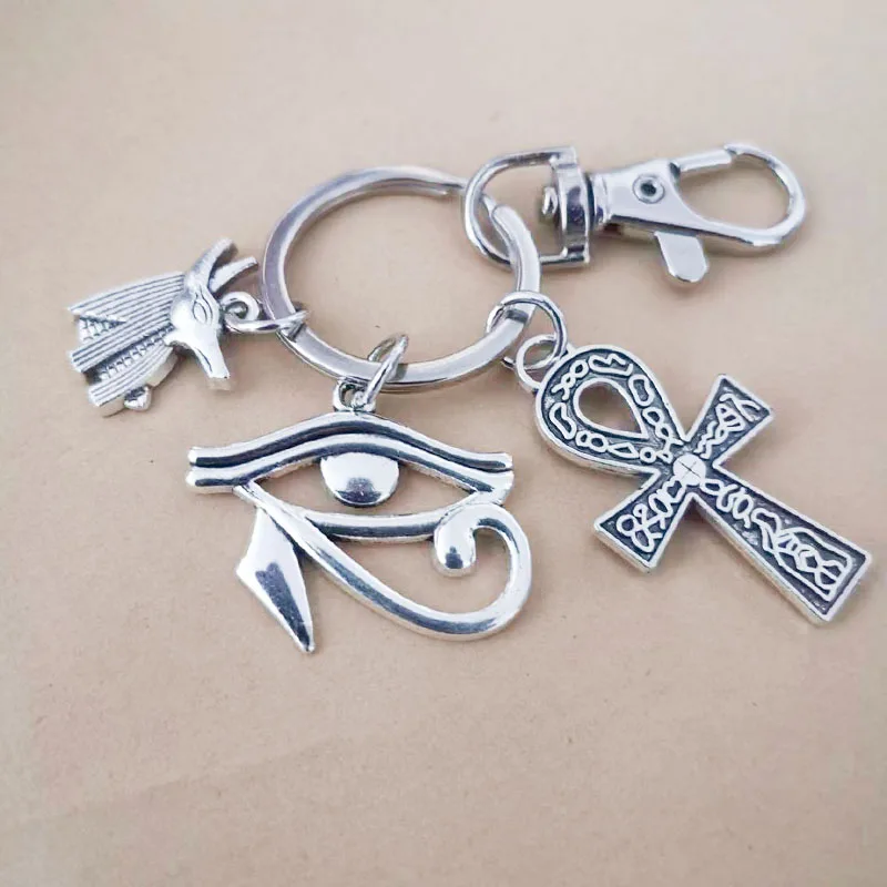 Ägypten Ankh Anubis Amulette Kreuz Schlüsselanhänger für Auto Frauen Männer personalisiertes Geschenk Hochzeit Souvenirs Gäste coole Dinge Handwerk – Detail 6
