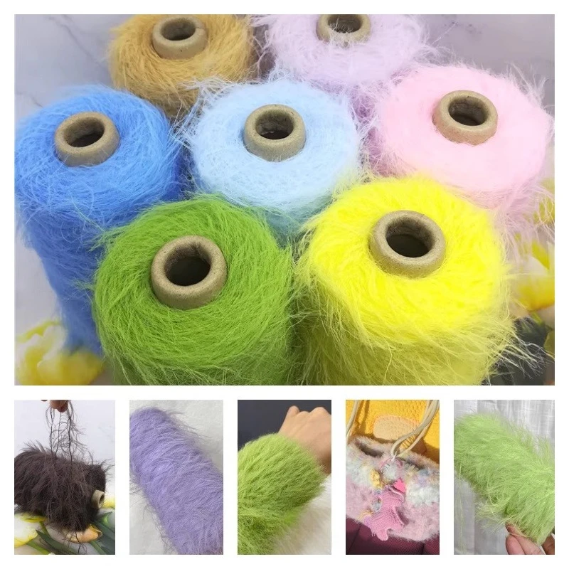 Hilo de Lana de Doble Cara de 8 Centímetros de Largo, Hilo para Tejer a Mano, Materiales Auxiliares para Tejer Gorros, Bufandas, Guantes y Chales