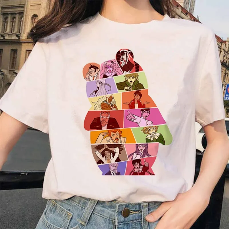 T-shirty męskie Harajuku zabawna kreskówka Anime wydrukowane bluzki lato główna ulica moda na co dzień okrągły dekolt z krótkim rękawem Unisex