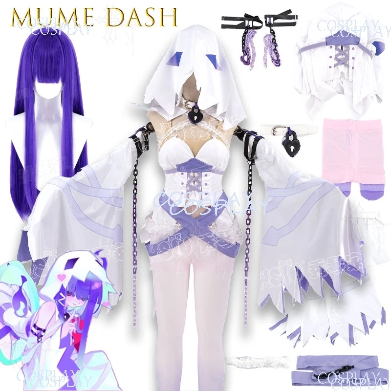 Disfraz de cosplay completo de Game Mume Dash Ghost Marija para convenciones de anime, reuniones, sesiones de fotos de personajes, fiestas de disfraces y juegos de rol
