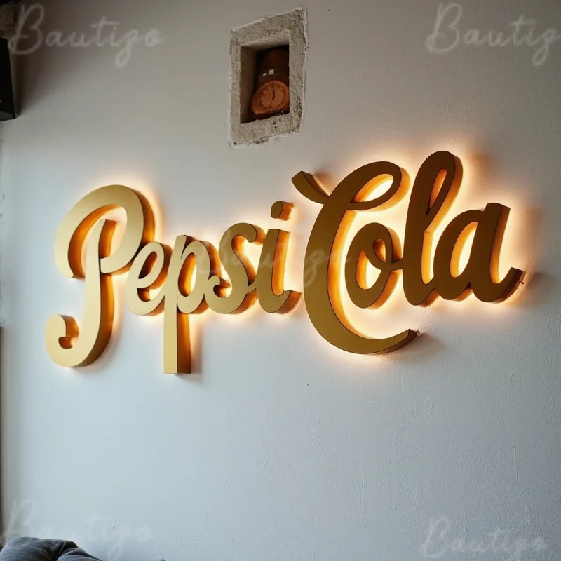 Custom 3D LED Illuminated Metal Letters Sign Backlit For Business Storefront Outdoor Waterproof Light Up Advertising Signage