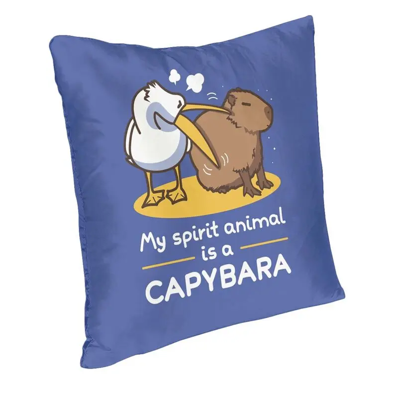 My Spirit Animal Is A Capybara Cushion Cover Double Side Animal Pet Floor Pillow Case for Car Cool Pillowcase Home Decorative