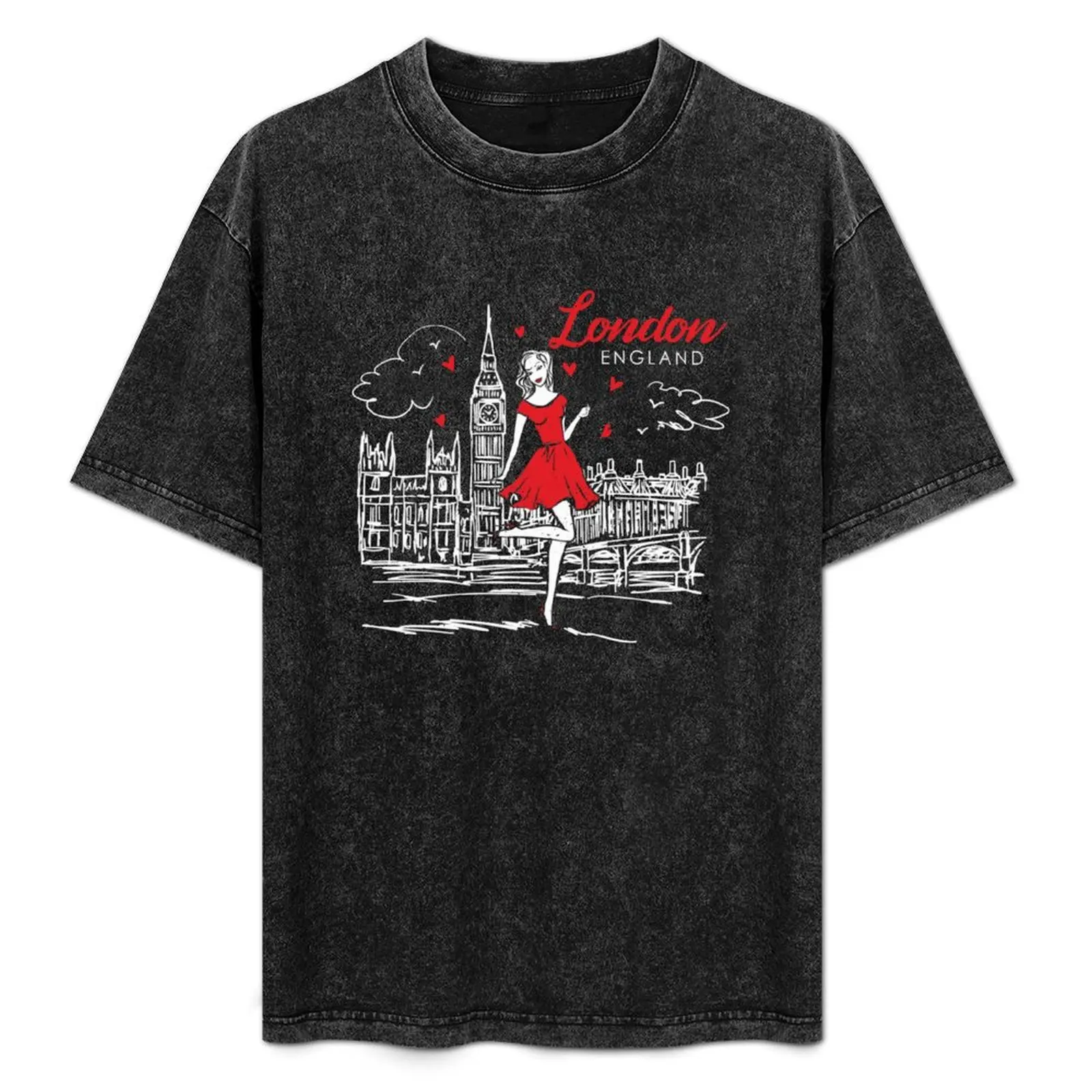 

Fun England London Vintage Souvenir Big Ben Design graphic T-Shirt Plus Size Quick Dry Sports Tee