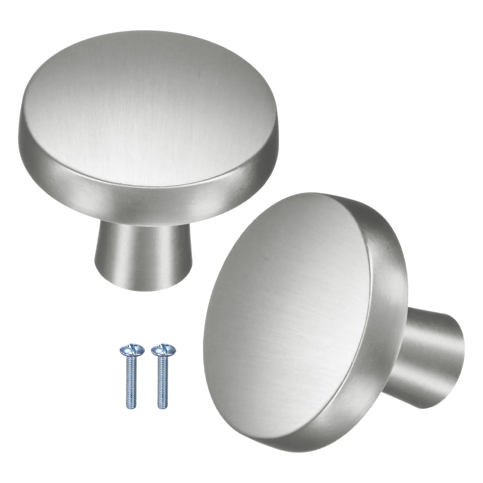 2/6Pcs Brushed Satin Cabinet Knobs Solid Brass Cabinet Knobs Brushed Satin 1-1/5