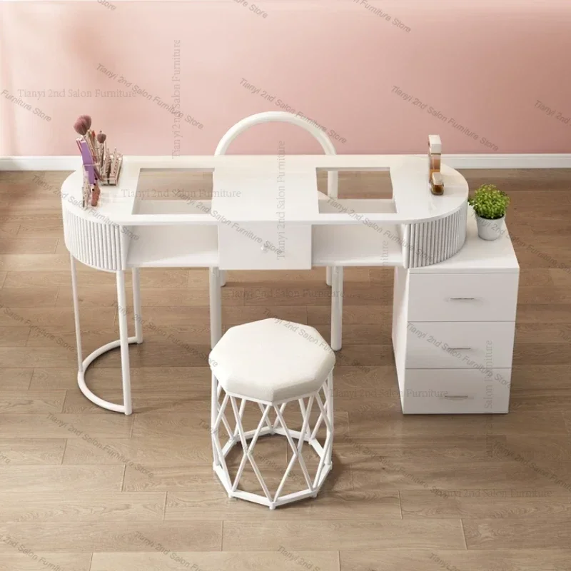 Mesas de manicura de lujo para mujer, maquillaje Simple, belleza profesional, limpiador de mesas de uñas, muebles de salón Nageltisch