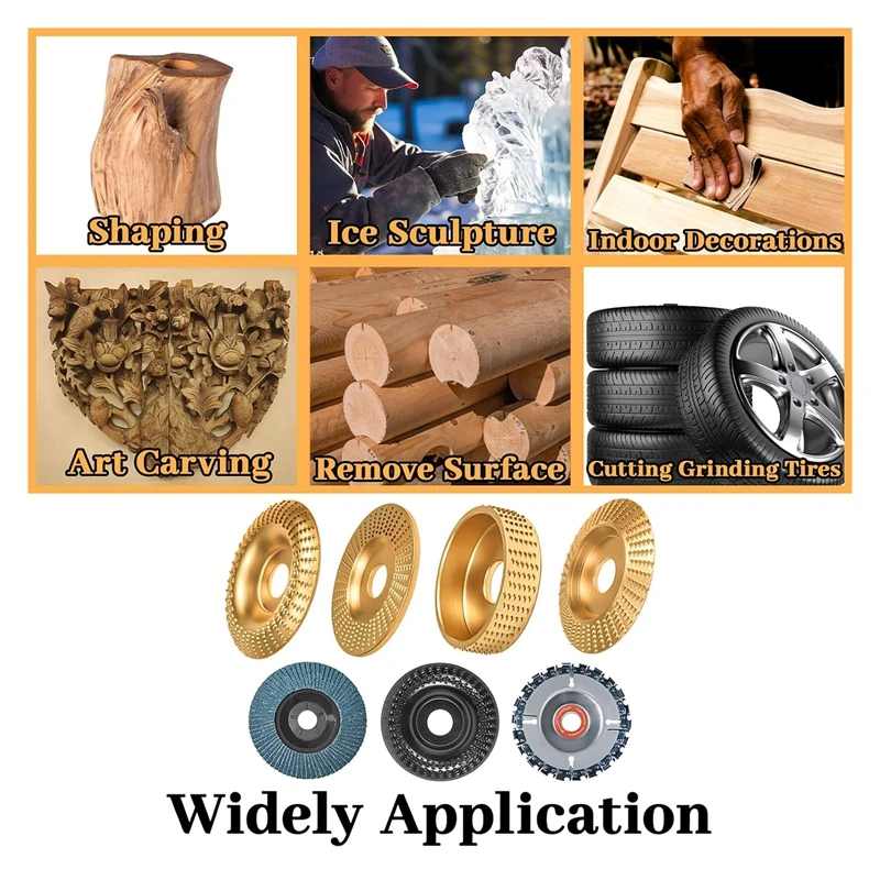 11 шт. диск для резьбы по дереву, шлифовальный диск по дереву, металл для угловой шлифовальной машины 4 дюйма или 4 1/2 дюйма
