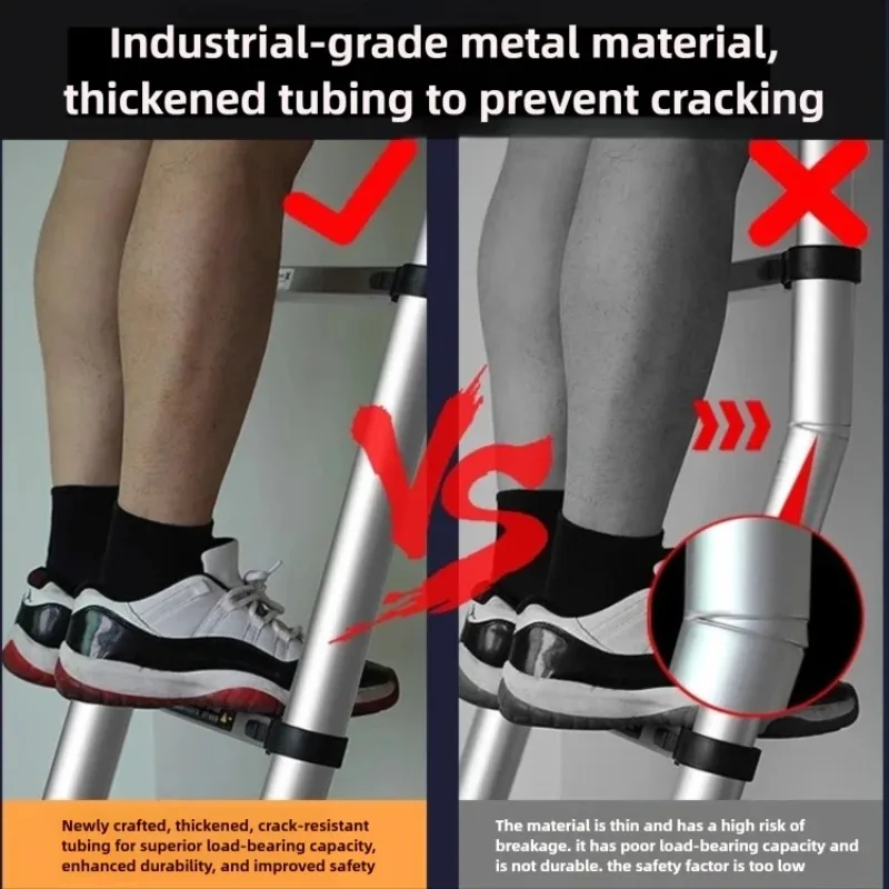 5-8 متر سلم متداخل الأجزاء الثقيلة سبائك الألومنيوم على السطح سلم تلسكوبي المحمولة العلية سلم مع السنانير سعة 150 كجم