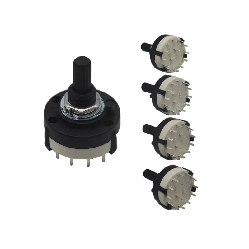 【5-1PC】RS26 1/2/3/4/Pole 12/6/4/3Position Selectable Band Rotary Channel Selector Switch Single Deck Rotary Switch Band Selector