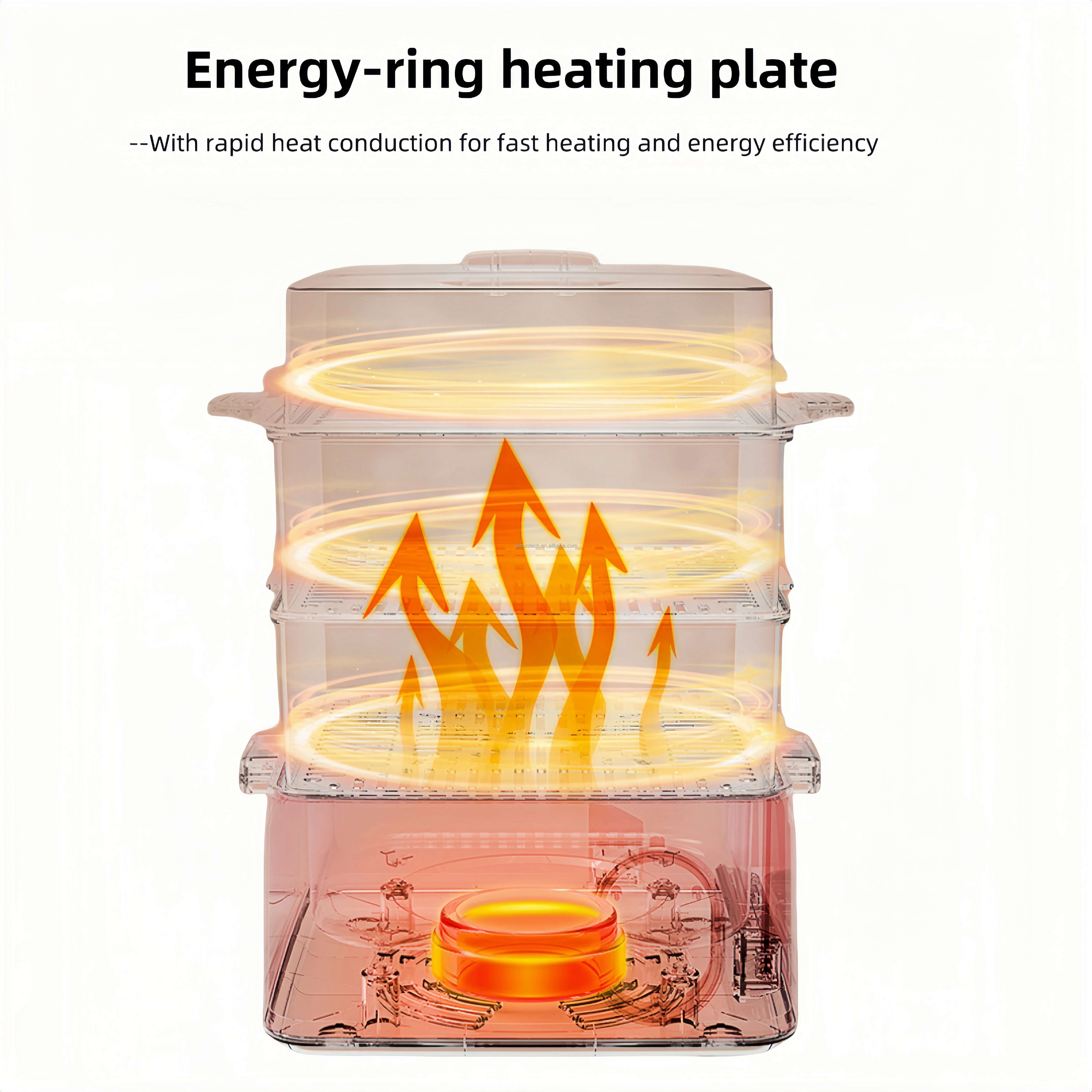 Transparent Multi-functional Intelligent Electric Steamer Large Capacity Three-Layer Kitchenware for Household Use