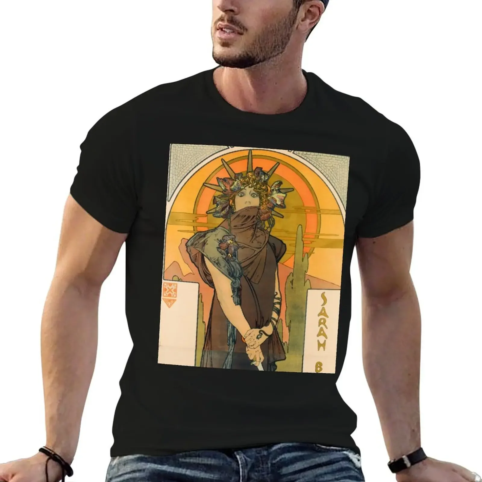 Médée Beautiful Art nouveau vintage art - Alphonse Mucha T-Shirt oversized quick drying Men's t shirts