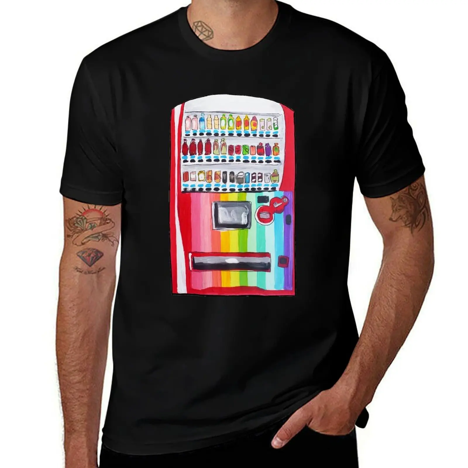 Rainbow Vending Machine T-Shirt Athletic Quick Dry for Men T-Shirt