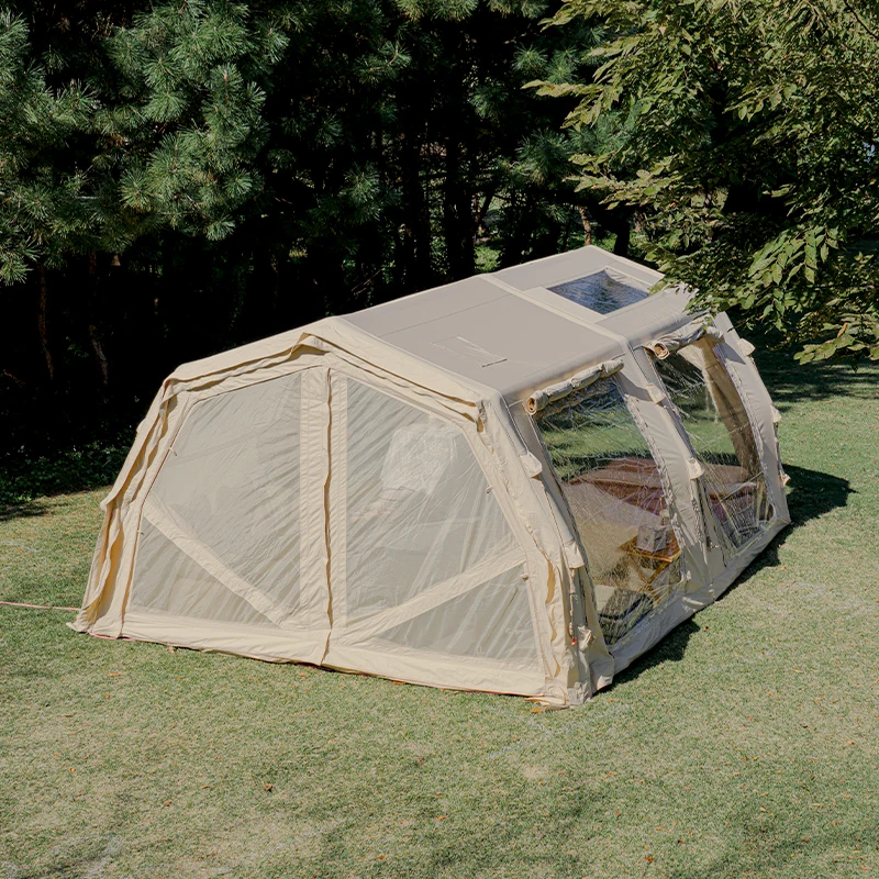 17.2 Familia Pro-Beige Outdoor Portable Cotton Fabric Inflatable Tunnel Camping Tent Outdoor Inflatable Family Air Tent