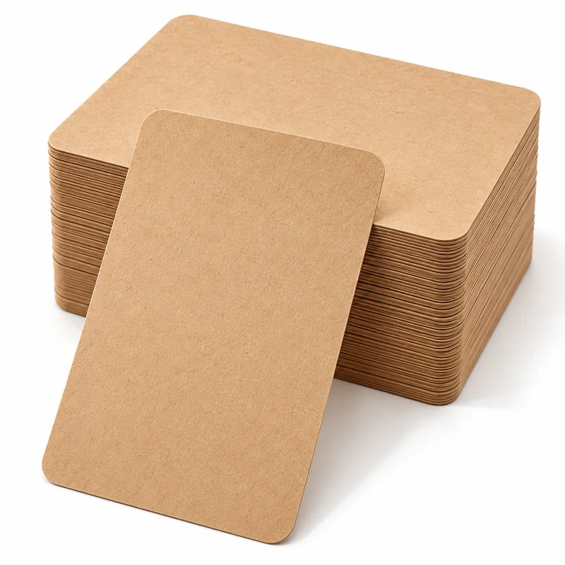 100Pcs Blank Kraft Paper Cards DIY Index Flash Cards for Study Notes Gift Tags Scrapbooking Drawing Crafts