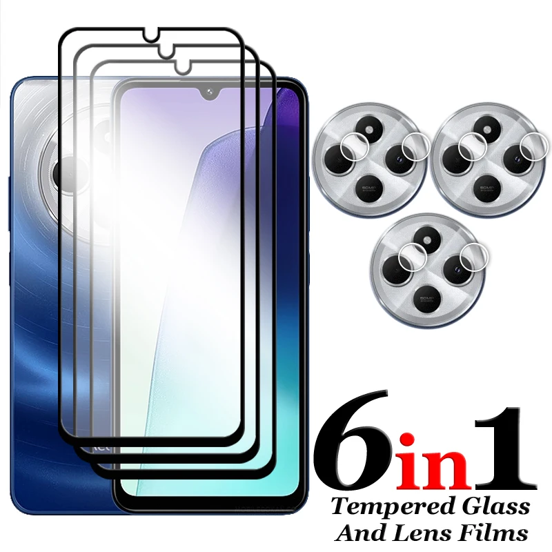 

For Redmi 14C Glass For Xiaomi Redmi 14C 4G Tempered Glass 2.5D Full Cover Glue HD Screen Protector For Redmi 14C Lens Film