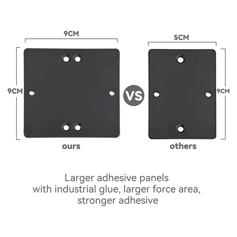 A03I-1 pçs toalheiro sem necessidade de perfuração auto-adesivo duplo quadrado fixado na parede de aço inoxidável para banheiro e cozinha 40c