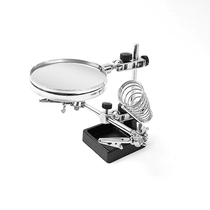 Helping Hand Soldering Station with Magnifying Glass Alligator Clips Soldering Iron Holder Luthier Guitar Circuit Repair