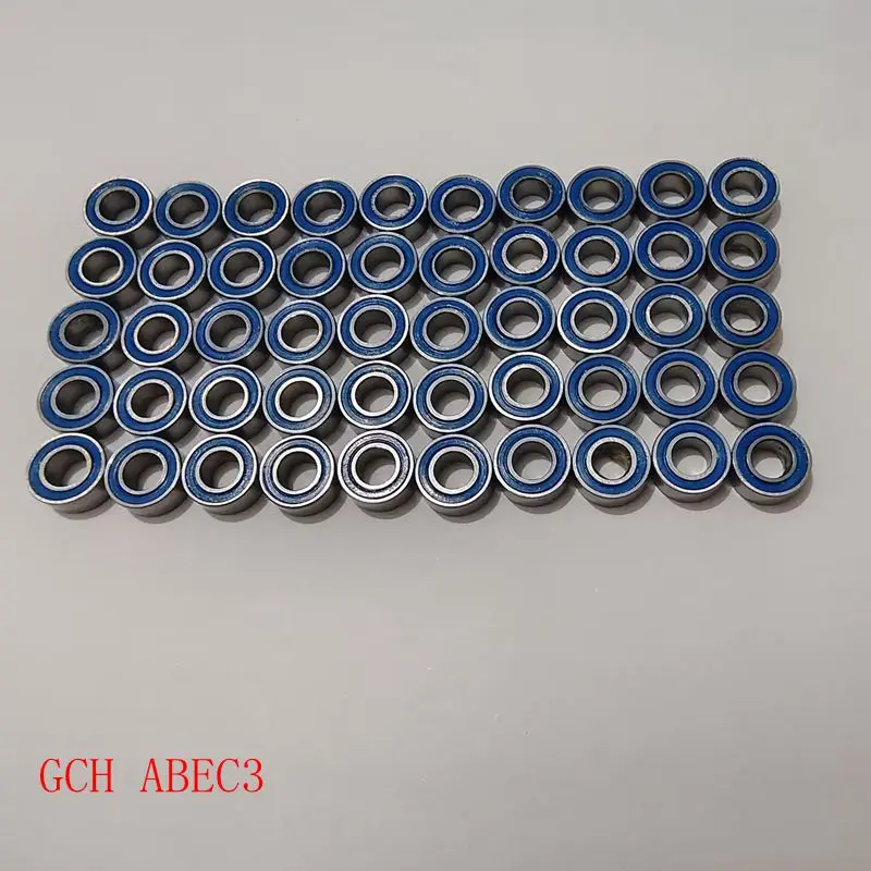 Free shipping 5X10X4 50PCS MR105 2RS ABEC3 Blue Rubber Seals bearing 5x10x4mm RC