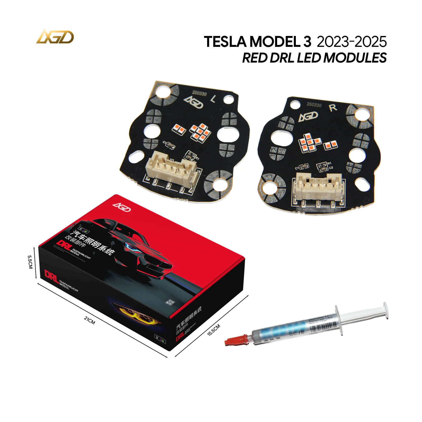 

Red Amber RGBW LED Daytime Running Light Boards For 2023-2025 Tesla Model 3 Upgrade Replacement