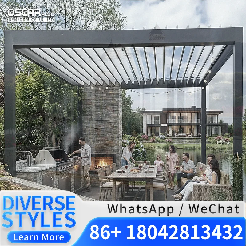 Japanese Garden 3*4 Aluminum Gazebo with Powder Coated Frame and Pressure Treated Wood for Courtyard Balcony Patio Pergola