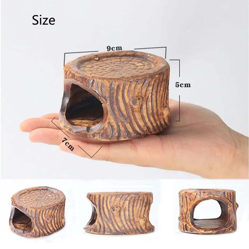 1Pcs Ceramic Aquarium Decoration Fish Shrimps Shelter House Pottery Scorpion House Canister Simulation Stone Fish Tank Decors