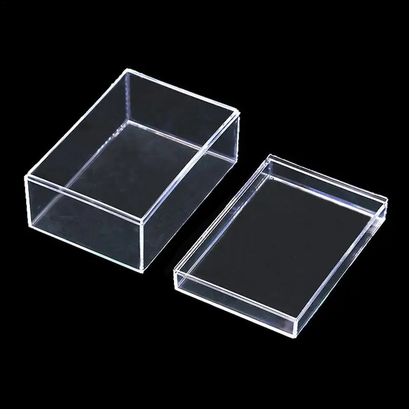 Playing Card Display Case Dustproof Transparent Storage Box Portable Deck Box with Lid Card Storage Organizer for Bank Card