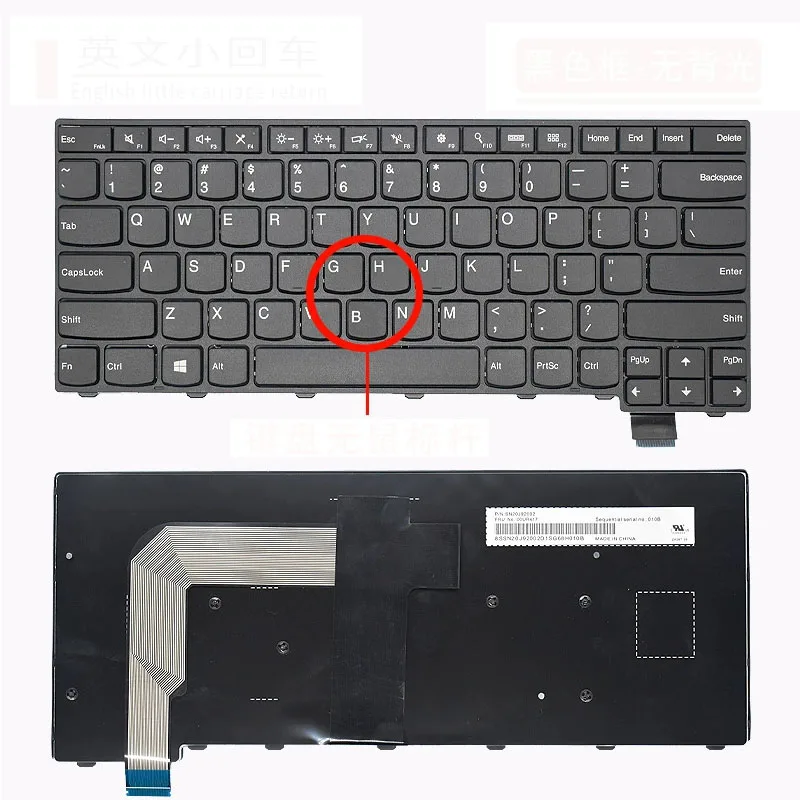 US Keyboard without stick point For Lenovo T460S T470S No backlitLaptop