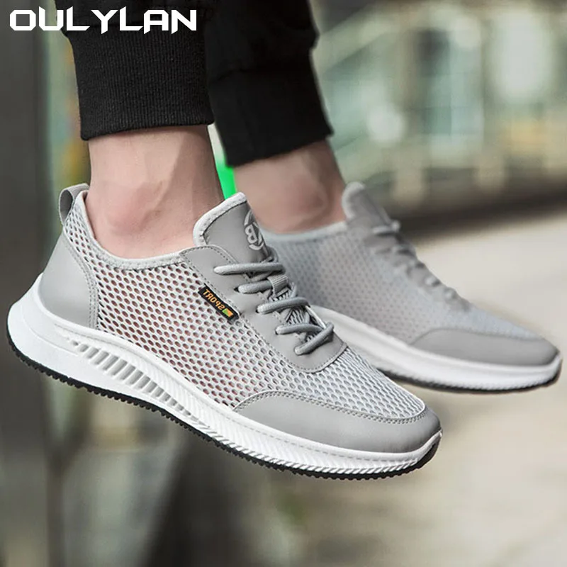 

Oulylan Men Breathable Mesh Sneakers Summer Outdoors Running Shoes Lightweight Breathable Casual Sports Shoes Male