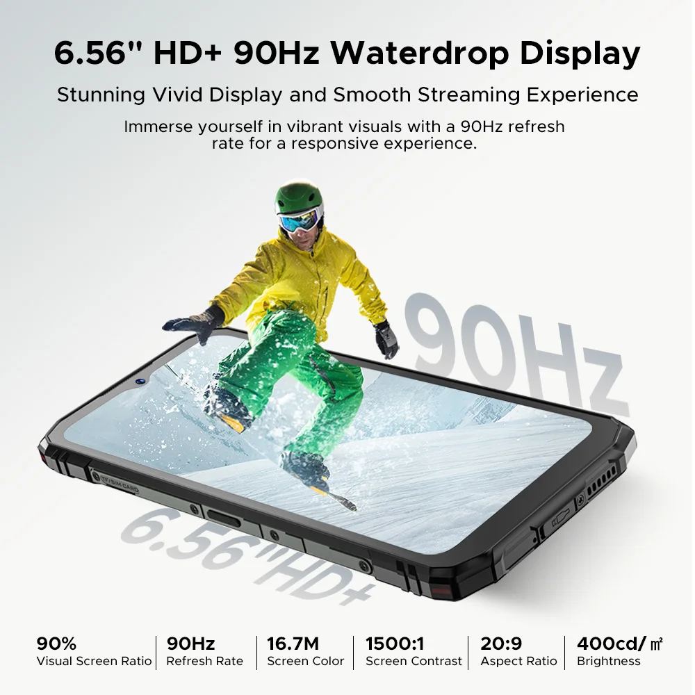 DOOGEE Blade10 Energy Rugged Phone 24GB 128GB 6150 mAh Battery 6.56'' HD+ Screen UNISOC T7250 Android 15 NFC Widevine L1
