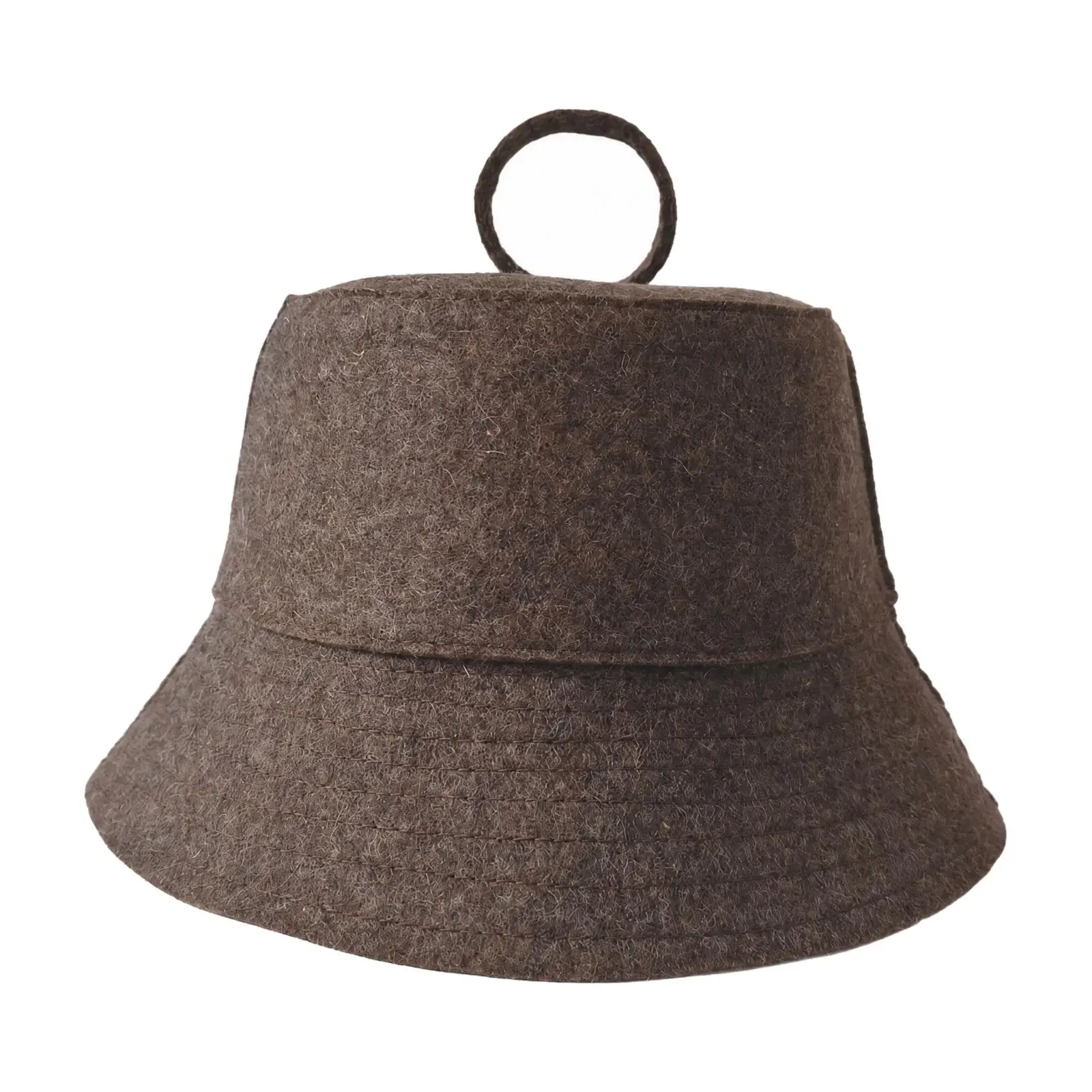 Heat Insulating Sauna Cap Wool Felt Hat with Top Loop for Sauna Steam Bath Relax