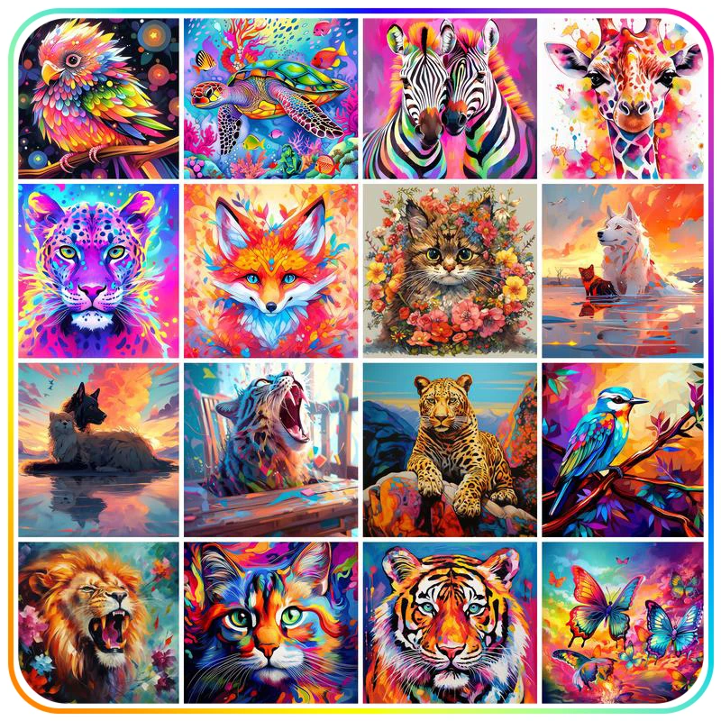 

RUOPOTY Diamond Painting Complete Kit Abstract Animals Diamond Embroidery Diy Handicraft Easy Cross Stitch Kit Printed Home Deco