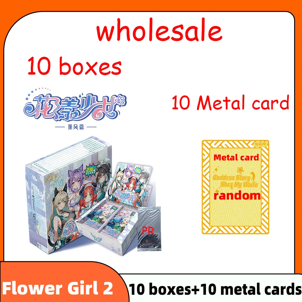 Wholesale Flower Girl 2 Collection Cards Booster Boxes Tcg Sexy Card Anine Goddess Game Card Child Kids Table Toys For Gift