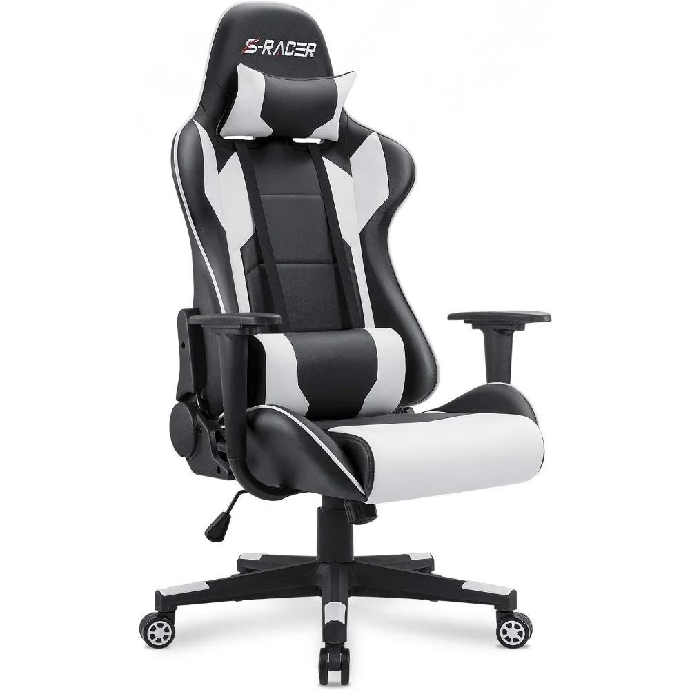 Gaming Chair, Office Chair High Back Computer Chair Leather Desk Chair Racing Executive Ergonomic Adjustable Swivel Task Chair