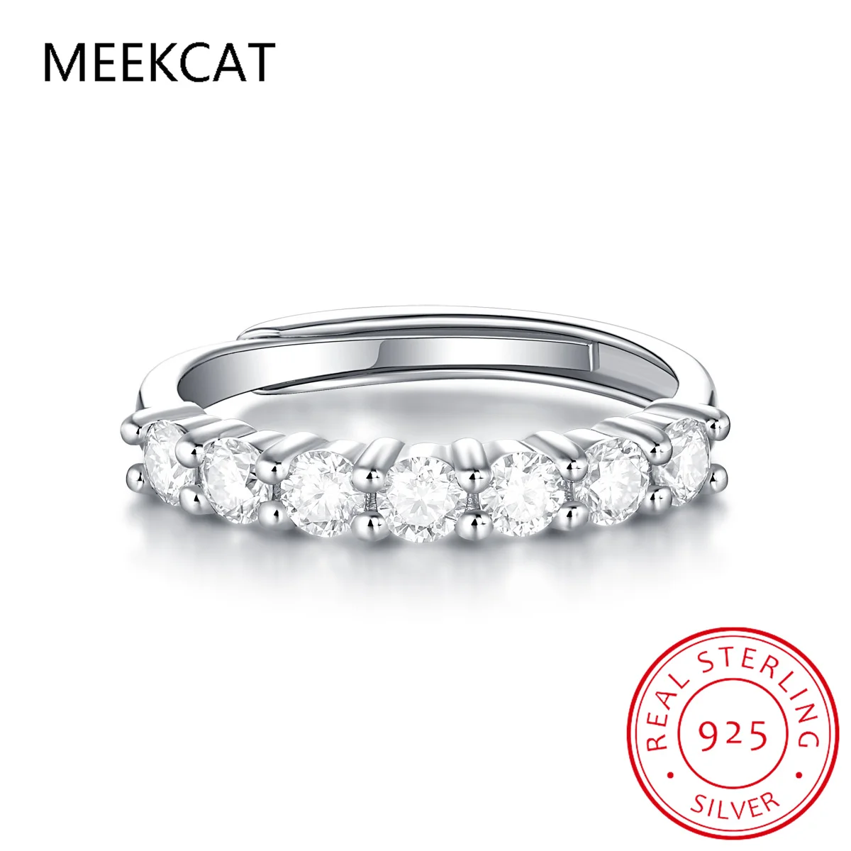 

3mm D Color Moissanite Ring 925 Sterling Sliver Solid 18k White Gold Eternity Band Wedding Engagement Rings For Women