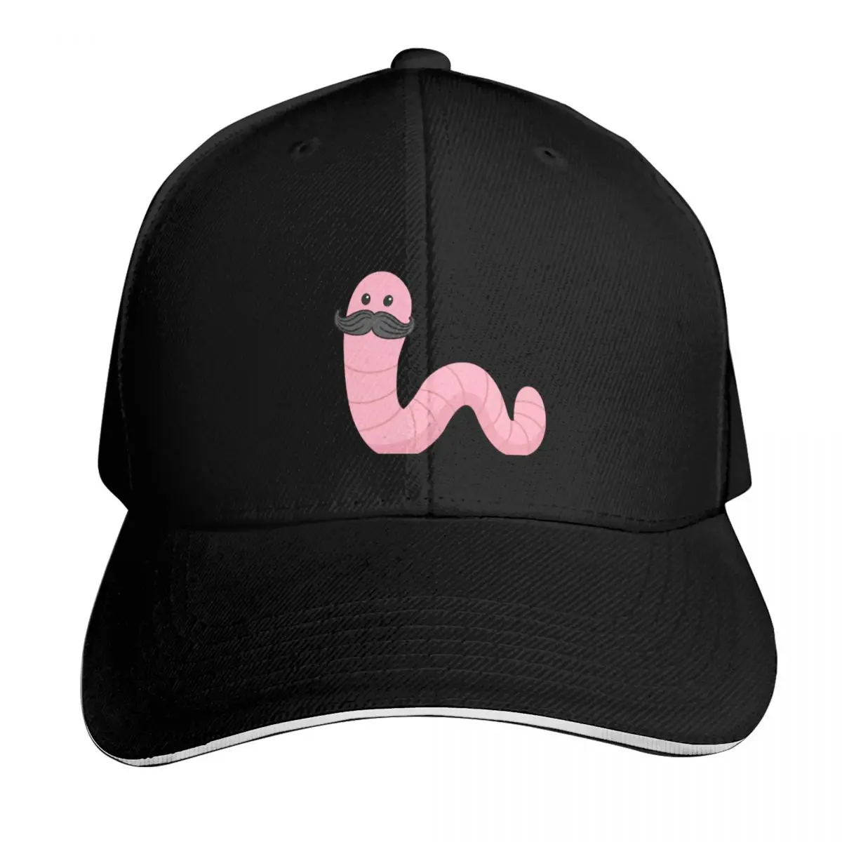 Worm with a mustache Baseball Cap Moisture Wicking Quick Dry Curved Brim Classic Fit Low Profile Unstructured