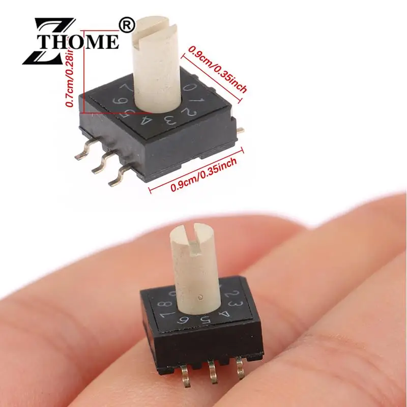 1PCS RM3HAF-10R Rotary Encoder Switch Dial Switch 10 0-9 Coding Switch Patch 3:3 With Handle Rotary Coding Switch