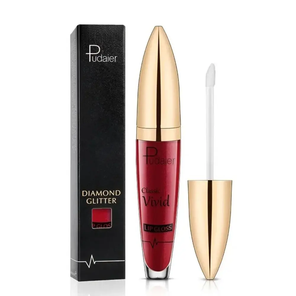 Nieuwe 10-kleuren parelmoer lipgloss matte waterdichte vloeibare lippenstift make-up cosmetica diamant lipgloss glanzende lipgloss