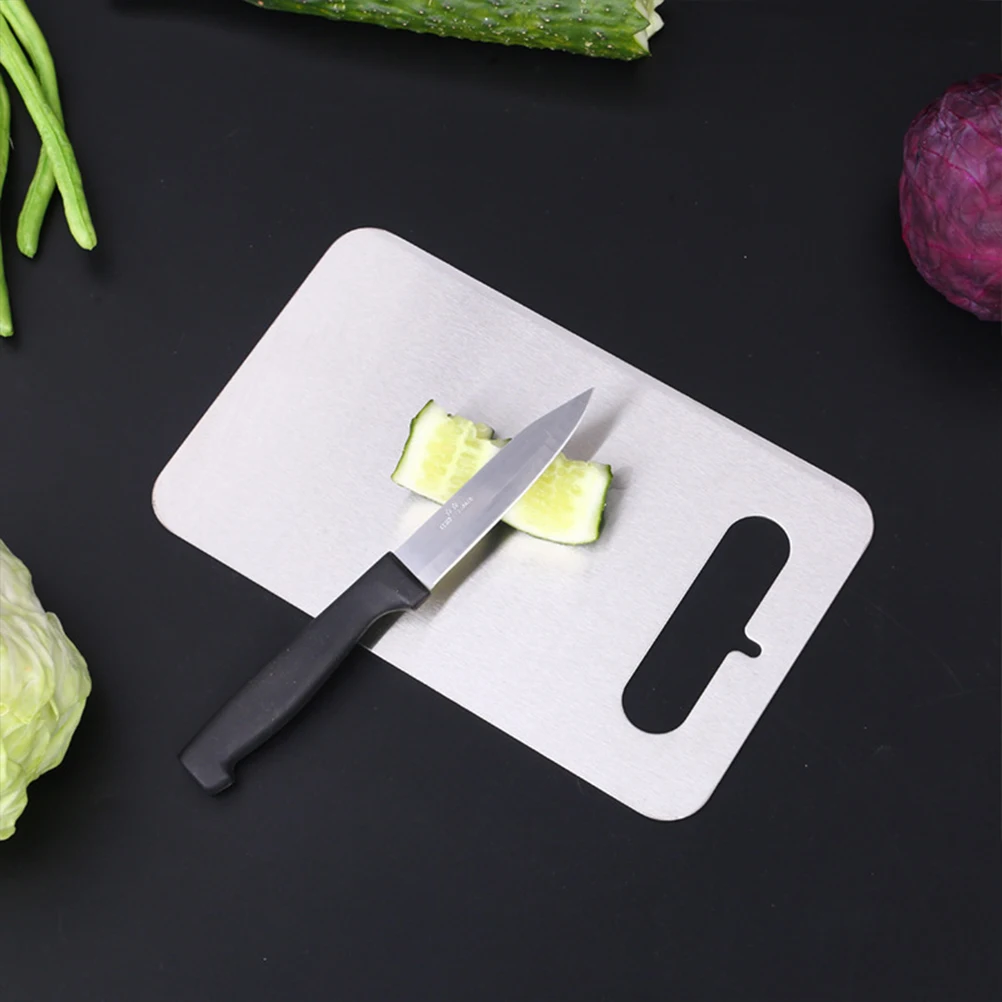 

Stainless Steel Cutting Board Reversible Dishwasher Safe Waterproof Rustproof With Handle Easy Storage Kitchen Chopping