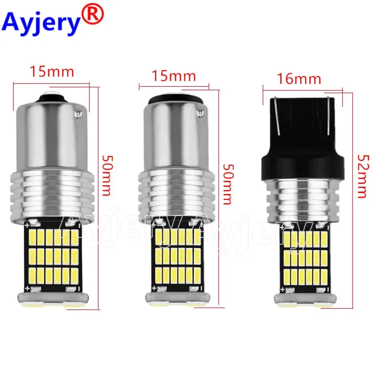 50PCS 12V P21W 45 LED 4014 BA15S Canbus 1156 1157 BAY15D P21/5W 7440 7443 W21/5W T20 For Car Reverse Light Turn Tail Barke Lamps