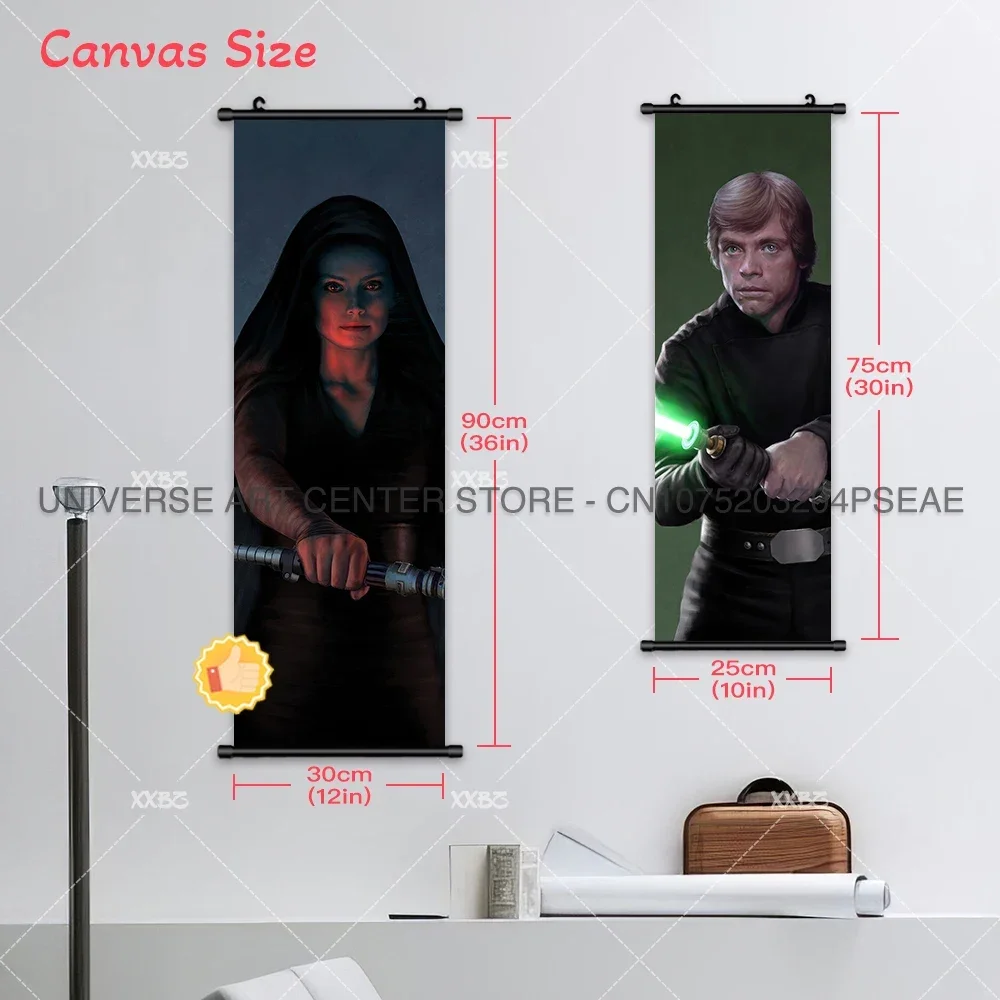 Star Wars Poster The Last Jedi Wall Art Luke Skywalker Scroll Picture Andor Ahsoka Hanging Painting Obi-Wan Kenobi Home Decor