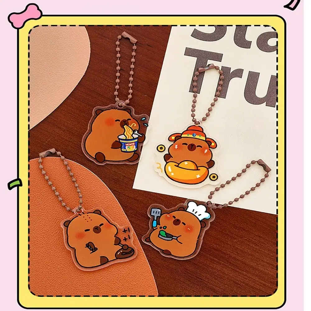 Cute Acrylic Keychain Trendy Cartoon Capybara Keychain Pendant Cute Acrylic Capybara Bag Pendant Keychain Decoration for Girl