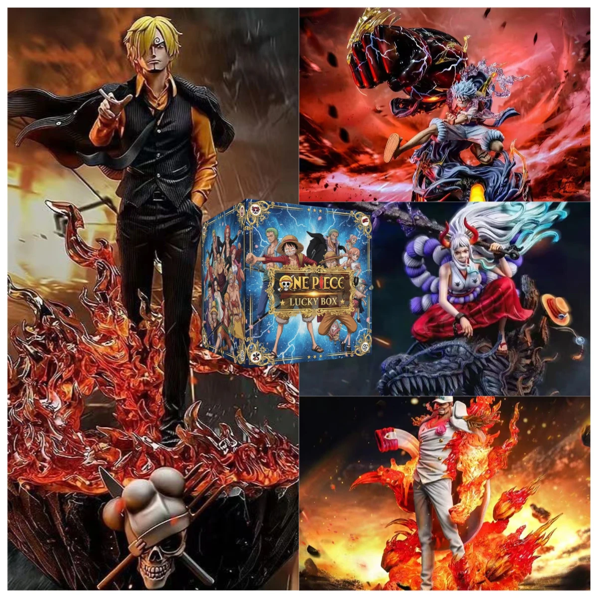 

One Piece Anime Figure Mystery Box Luffy Gear 5 Roronoa Zoro Sanji Chopper Action Figure Collection Set 5-10cm Model Toy Gift