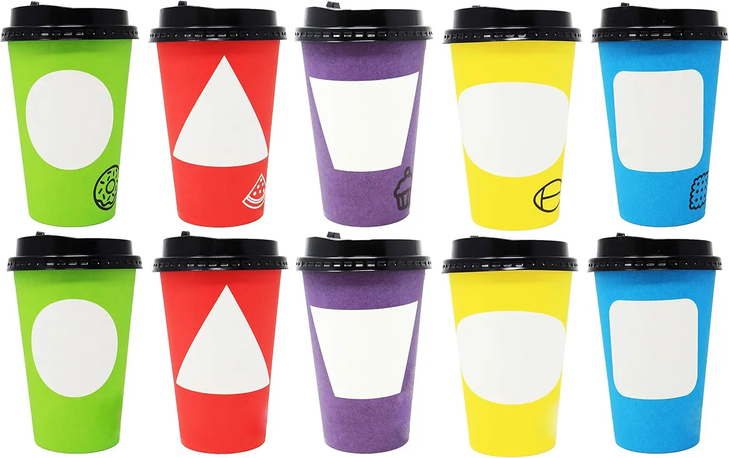 

70 Sets Hot Coffee Cups Durable Paper Cups with Travel Lids, 12 Ounce Disposable Cups For To Go Travel Mug Office Party